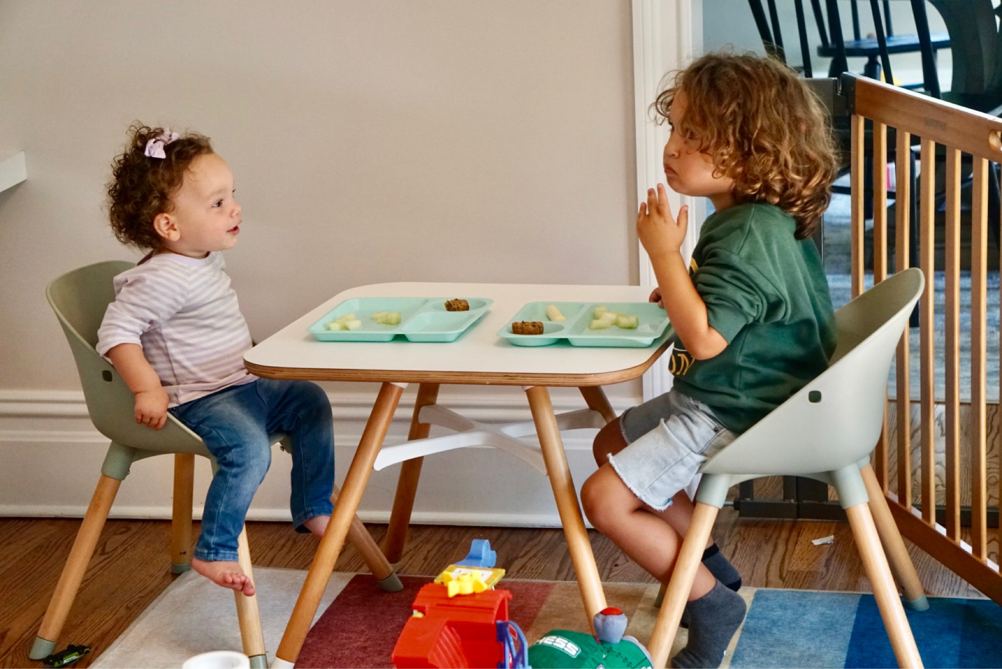 UM, How did we get here? Two toddlers sharing their favorite table in their favorite spot in the house. 

Their “Rainbow Room” was one of the first to be completed. The Rug was the first thing I bought for the new house and 4 months later, this is the spot we live in for most of the day! 

Since you asked, I have linked the rug, play table and favorite toys! 



#LTKbump #LTKfamily #LTKkids