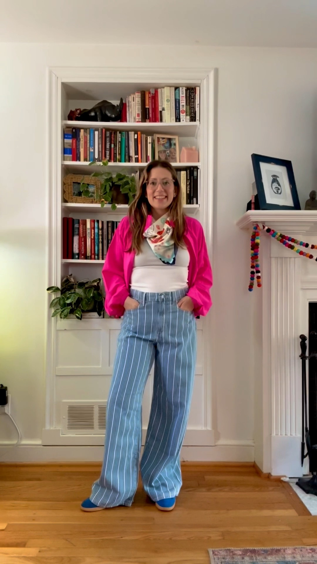 Another spring look featuring this hot pink track jacket and my new favorite pants 💗

The subtle stripe is so flattering, and something about this outfit makes me feel like a kid about to run outside and play.

Spring energy is undefeated 🌷The jacket runs tts and I'm in my usual medium. The pants have a little room and I debated going down a size but they are so comfortable loose that I decided to keep them. If you are between sizes, I'd go down one  



#LTKootd #LTKSpringSale