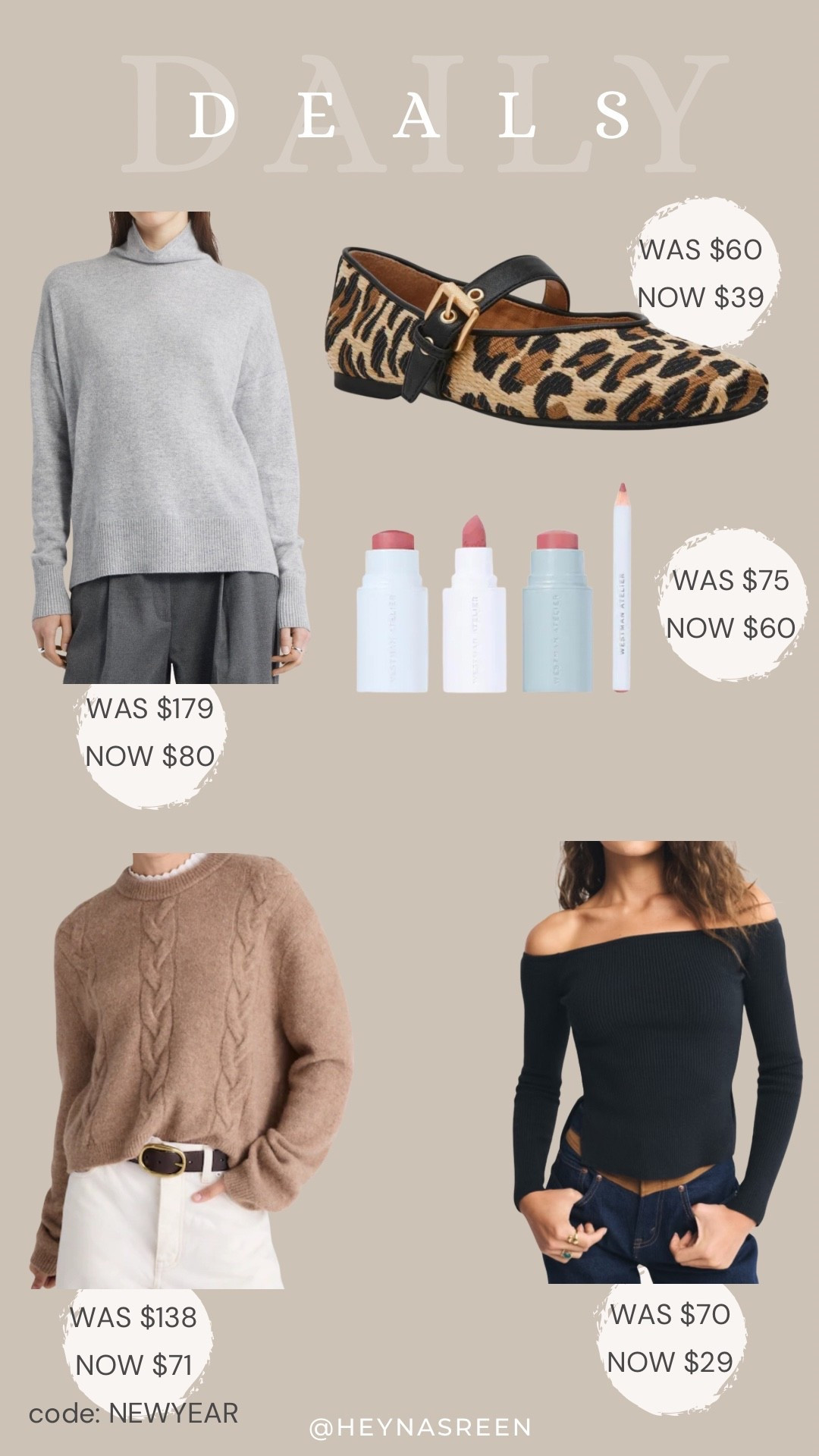 Daily deals on Nordstrom cashmere sweater, Dolce Vita Mary Jane flats, Westman Atelier set, Madewell sweater, Abercrombie top 