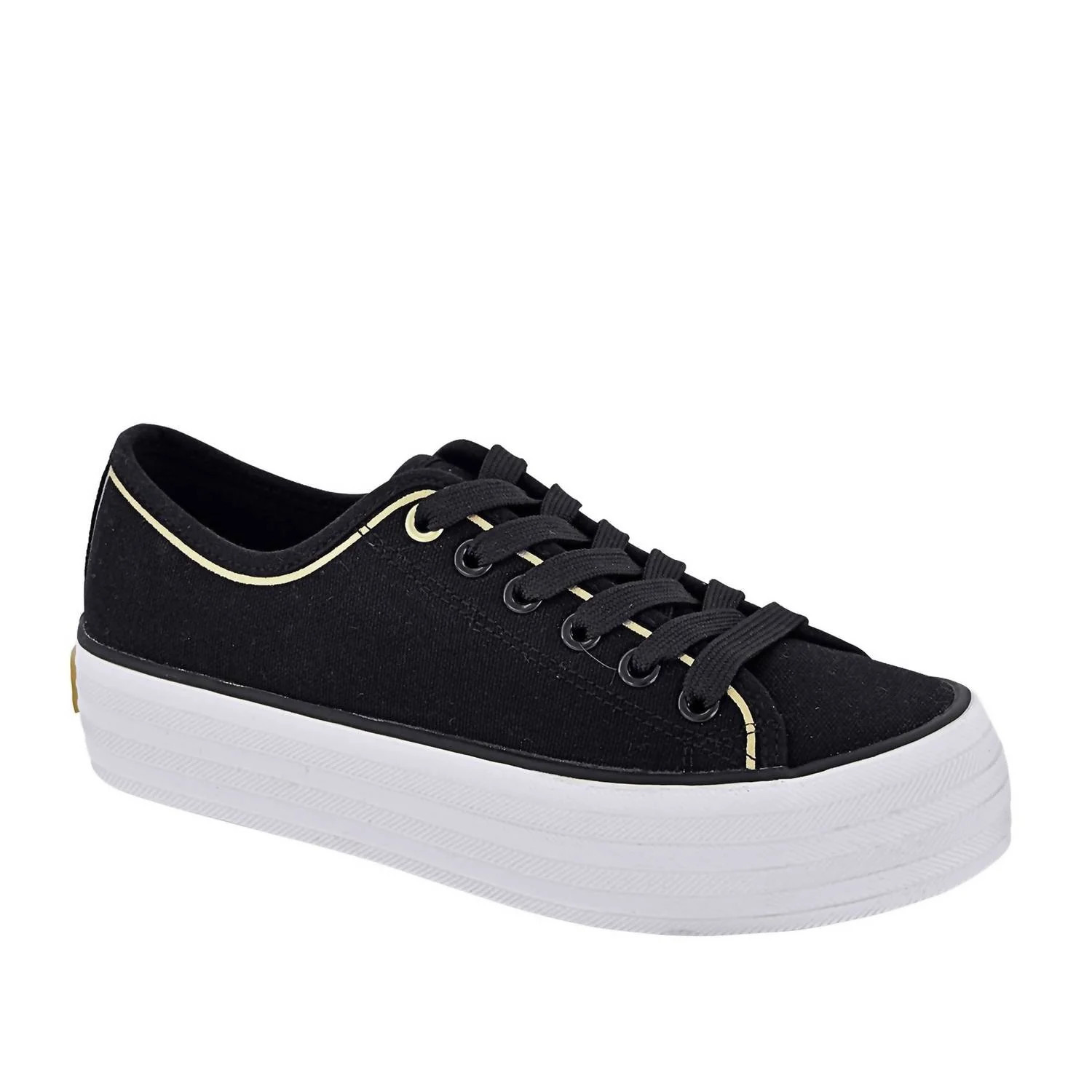 Women's Platform Canvas Sneakers In Black | Shop Simon