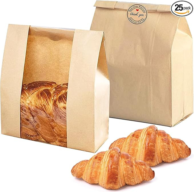 Paper Bread Bags for Homemade Bread Sourdough Bread Bags large bakery bread bags with window for ... | Amazon (US)