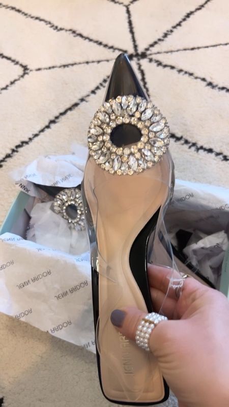 Transparent heels with rhinestones from Amazon!  If you have wide feet, these probably won’t work for you. But if you’re looking for a fancier shoe for the holidays, this one arrives in time!  Ordered my true size 8  

#LTKSeasonal #LTKparties #LTKshoecrush
