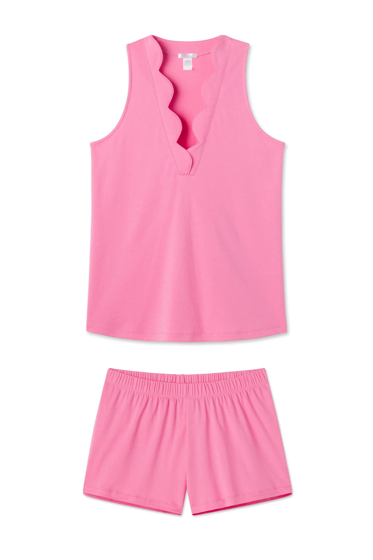 Pima Scallop Shorts Set in Zinnia | Lake Pajamas