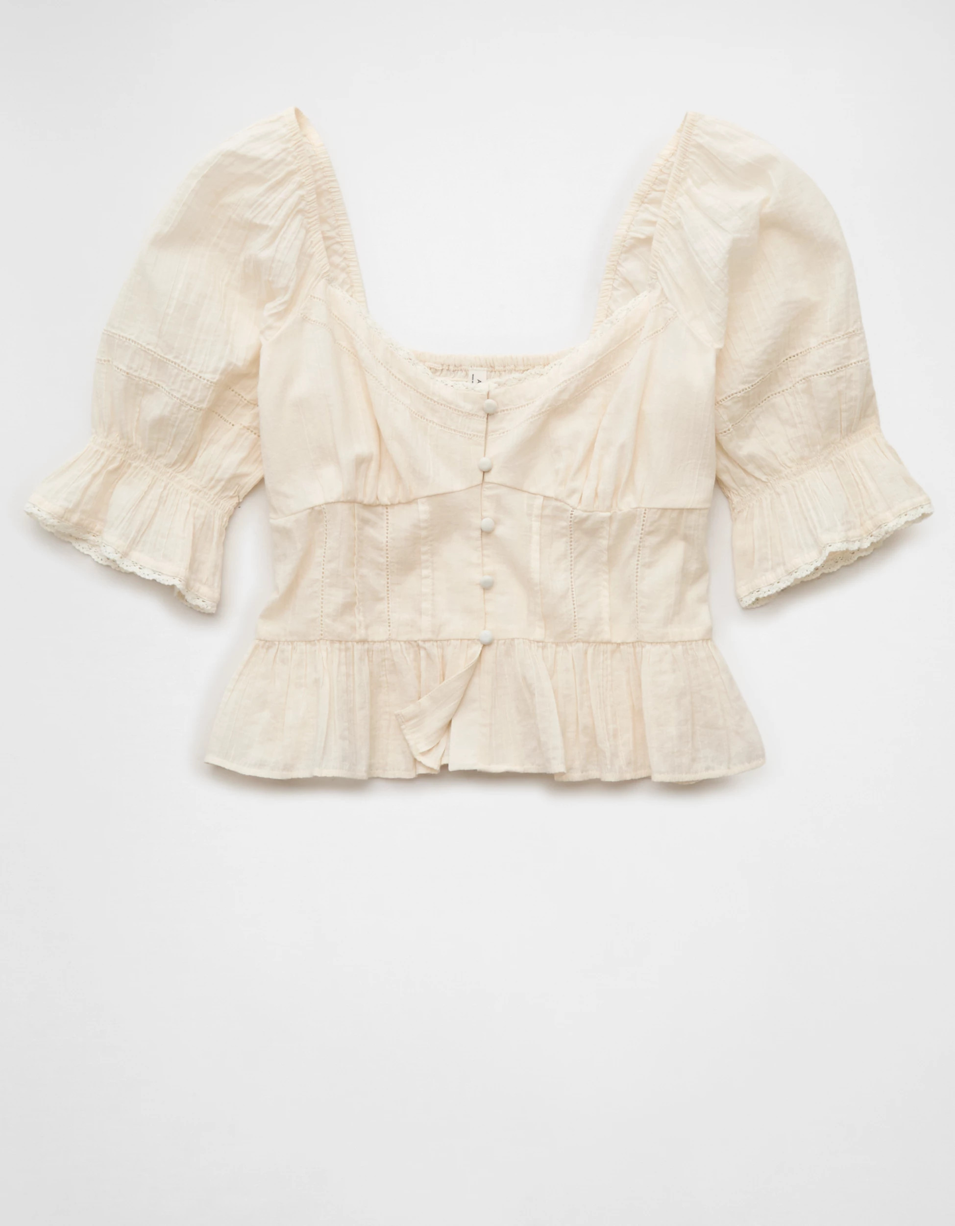 AE Puff Sleeve Pintuck Blouse | American Eagle Outfitters (US & CA)