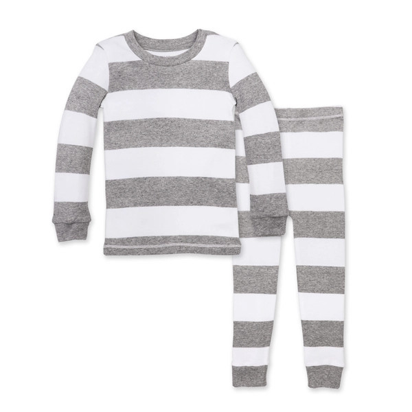 Rugby Stripe Organic Cotton Snug Fit Pajamas | Burts Bees Baby