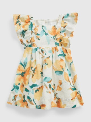 Baby Linen-Cotton Floral Dress | Gap (US)
