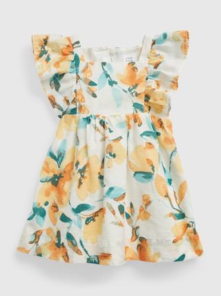Baby Linen-Cotton Floral Dress | Gap (US)