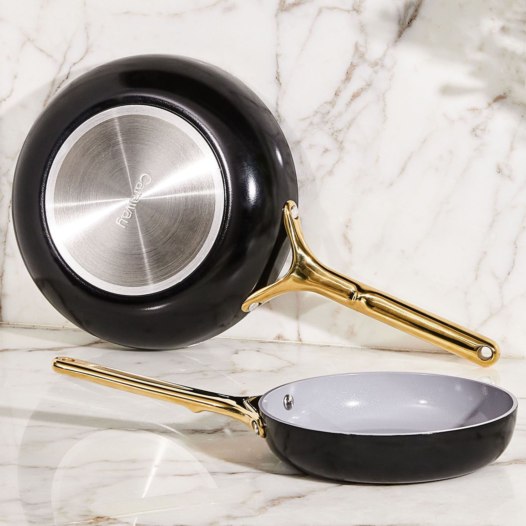 Fry Pan Duo In Black Iconics | Non-Stick, Non-Toxic, PFAS-Free Ceramic Pans | Induction-Compatible For Healthy Cooking | Caraway | Caraway