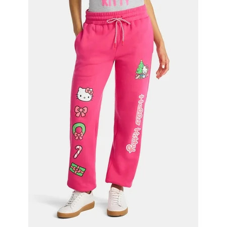 Hello Kitty Women's Holiday Graphic Jogger Pants with Drawstring Waist, Sizes XXS–XXL | Walmart (US)