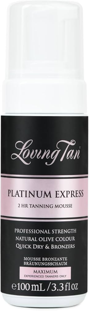Loving Tan Platinum 2 HR Express Mousse, Darkest Shade Yet - Streak Free, Professional Strength S... | Amazon (US)