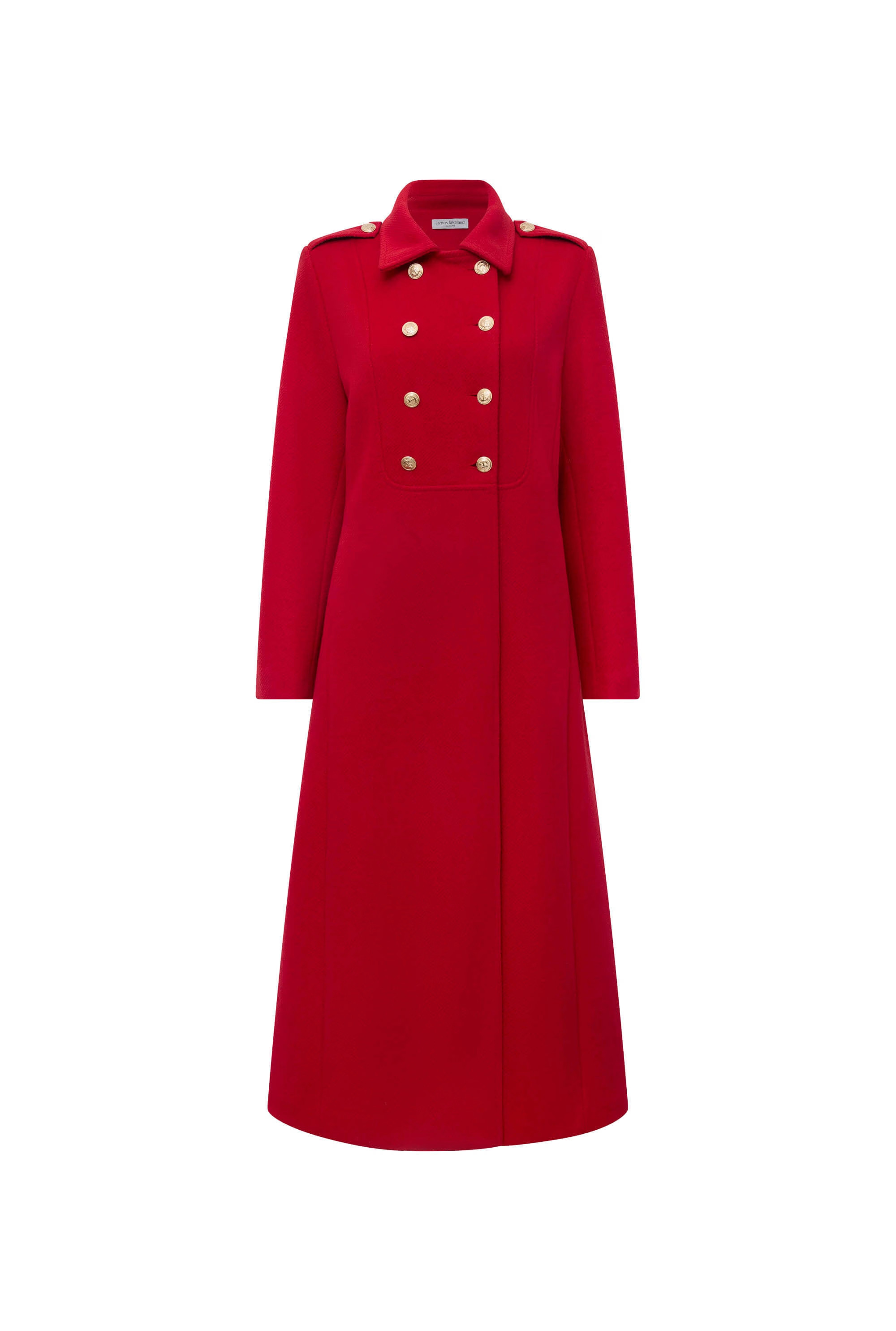 Red Long Military Coat | Wolf & Badger