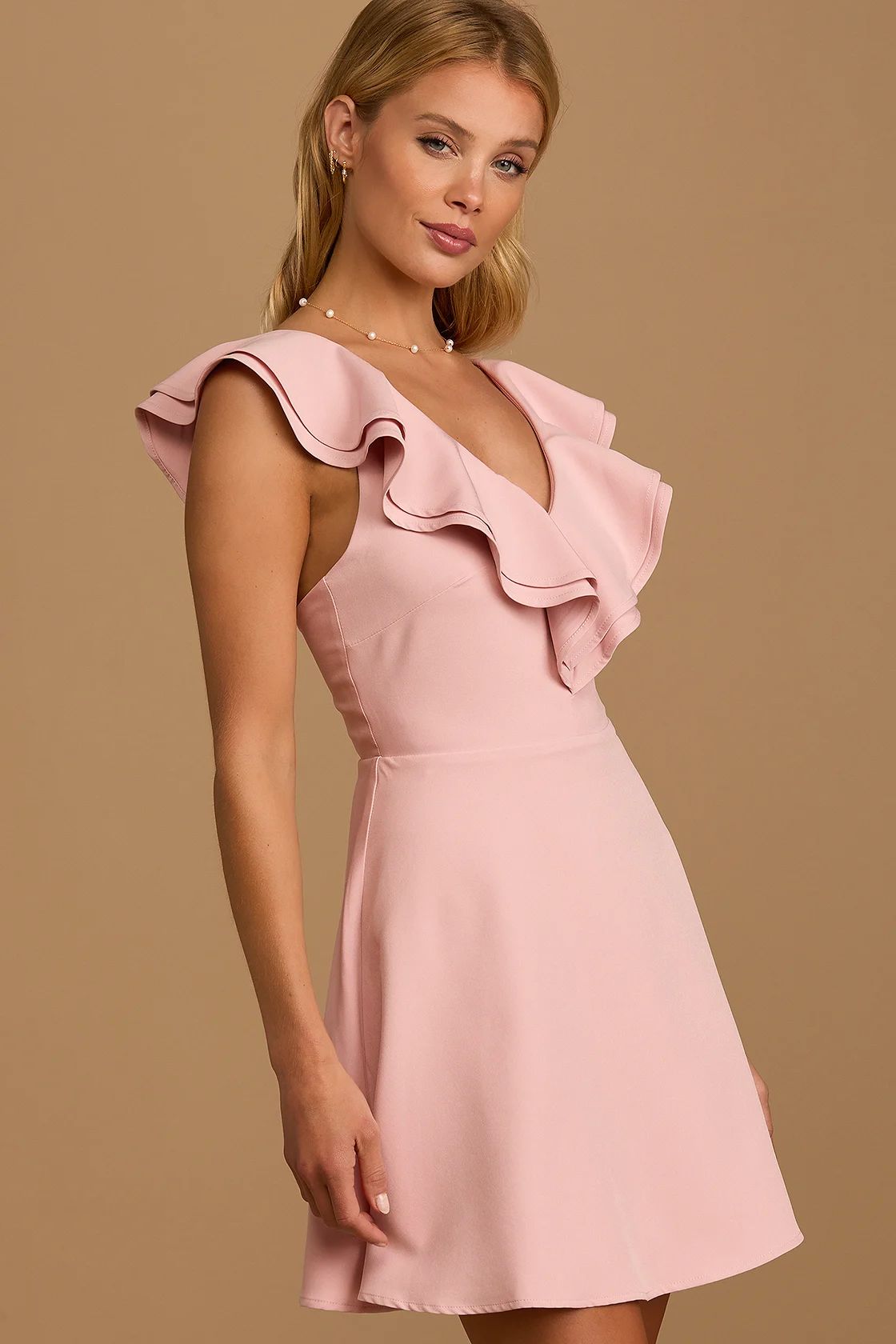 Divine Darling Light Pink Ruffled Skater Dress | Lulus (US)