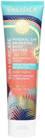 Pacifica Beauty Sun + Skincare Mineral SPF 50 Bronzing Body Butter, Coconut, 5 Fl Oz | Amazon (US)