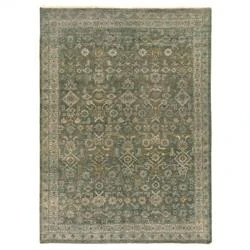 Franchesca French Country Green Wool Oushak Patterned Hand Knotted Rug - 8'x10' | Kathy Kuo Home