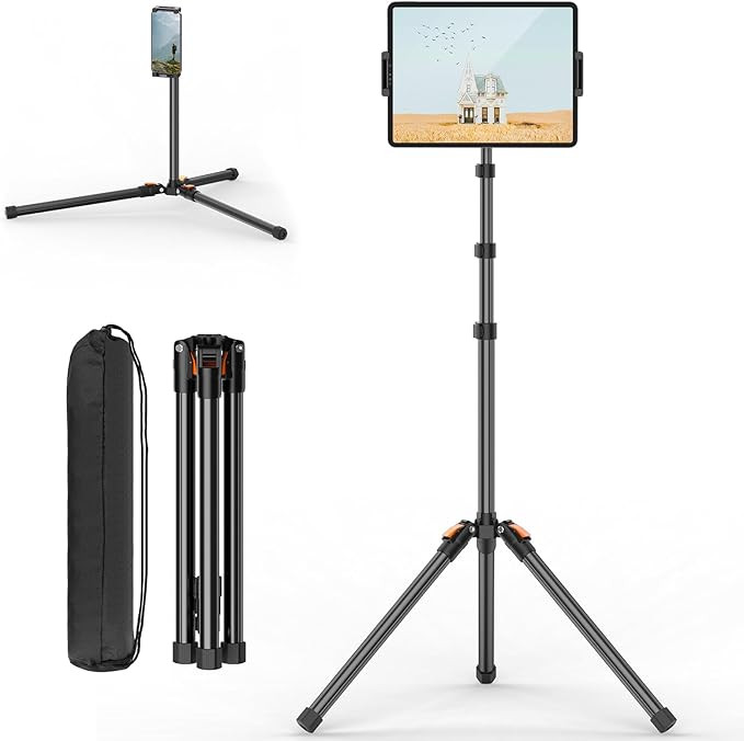 XXZU 72in Tablet Floor Stand Tripod,Tablet Stand Floor with 360° Ball Head,Height Adjustable Flo... | Amazon (US)