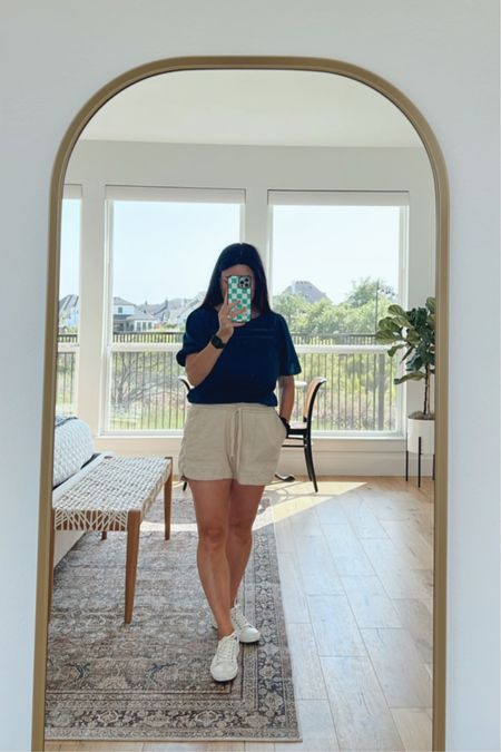 Travel west, casual wear, mom wear, outfit of the day, summer outfit, linen shirts, navy top, puff sleeve top, white sneakers, comfortable sneakers, Disney sneakers, leather sneakers, jcrew, 

#LTKstyletip #LTKFind