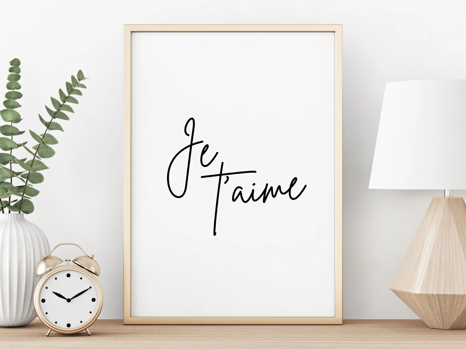 JE T'AIME Digital Art Print French Expression Minimalist Wall Art - Etsy | Etsy (US)
