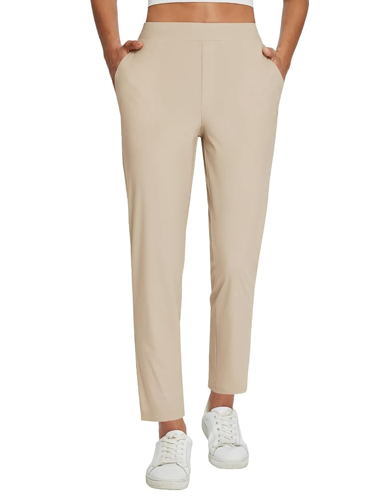 baleaf Womens Travel Pants Lightweight Stretch with Zipper Pockets Petite Ankle Dressy Golf Work ... | Amazon (US)