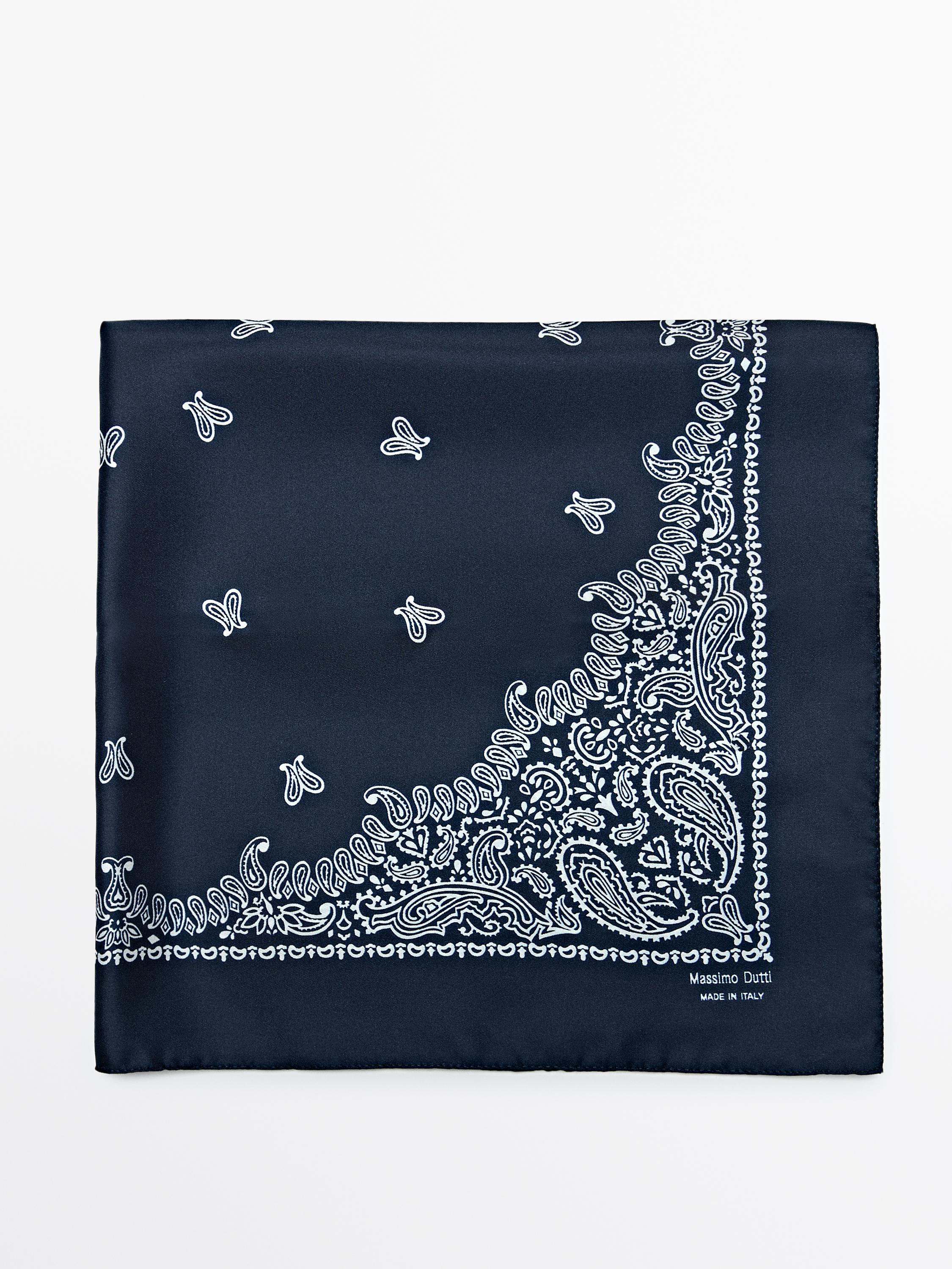 100% silk paisley print scarf | Massimo Dutti UK