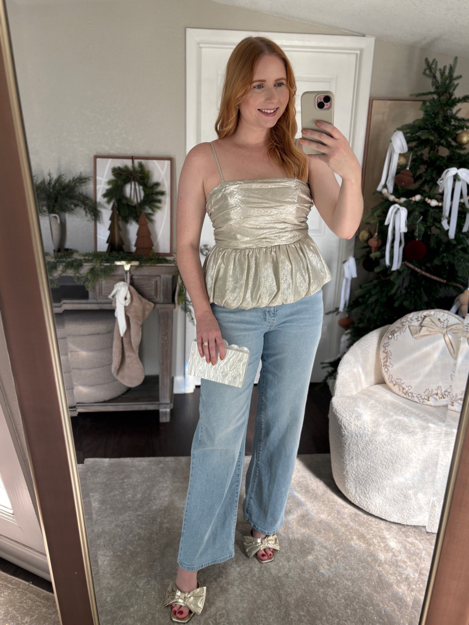 Peplum top medium, jeans size 10 • holiday outfit styling, midsize outfits, midsize fashion, midsize style, holiday outfit ideas, holiday outfit inspo, holiday outfits for size 10, size 10 blogger, size 10 fashion 

#LTKMidsize #LTKHoliday #LTKootd