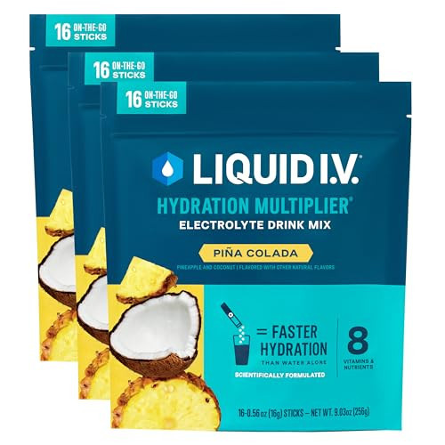 Liquid I.V.® Hydration Multiplier - Pina Colada | Electrolyte Powder Drink Mix | 3 Pack (48 Servings) | Amazon (US)