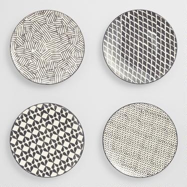 Charcoal and Ivory Alvaro Dinner Plates Set of 4 | World Market