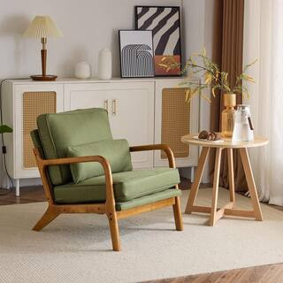 Dark Green Accent Chair with Cushion | The Home Depot