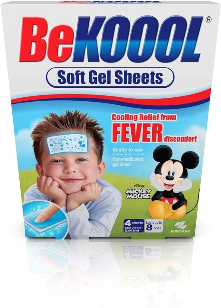 BEKOOOL Immediate Cooling Fever Reducing Soft Gel Sheets for Kids - 4 Count, White (00101) | Amazon (US)
