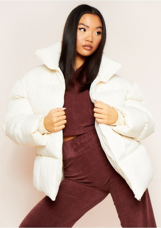 Lexi Cream Oversized Puffer Coat | Missy Empire (UK)