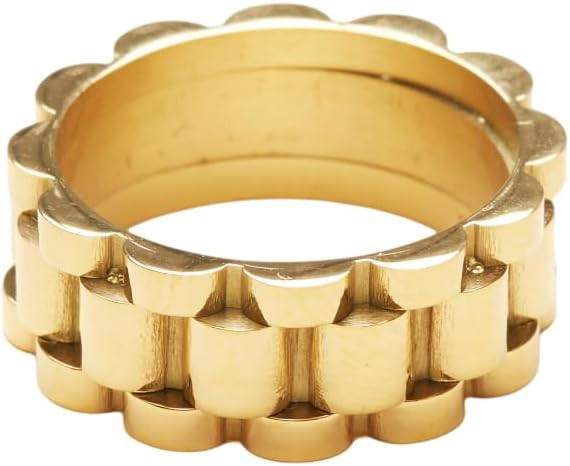 Shapes Studio 18K Gold Plated Belt Chain Ring, Gold Rings for Women, Stacking Rings, Gold Band Mi... | Amazon (US)