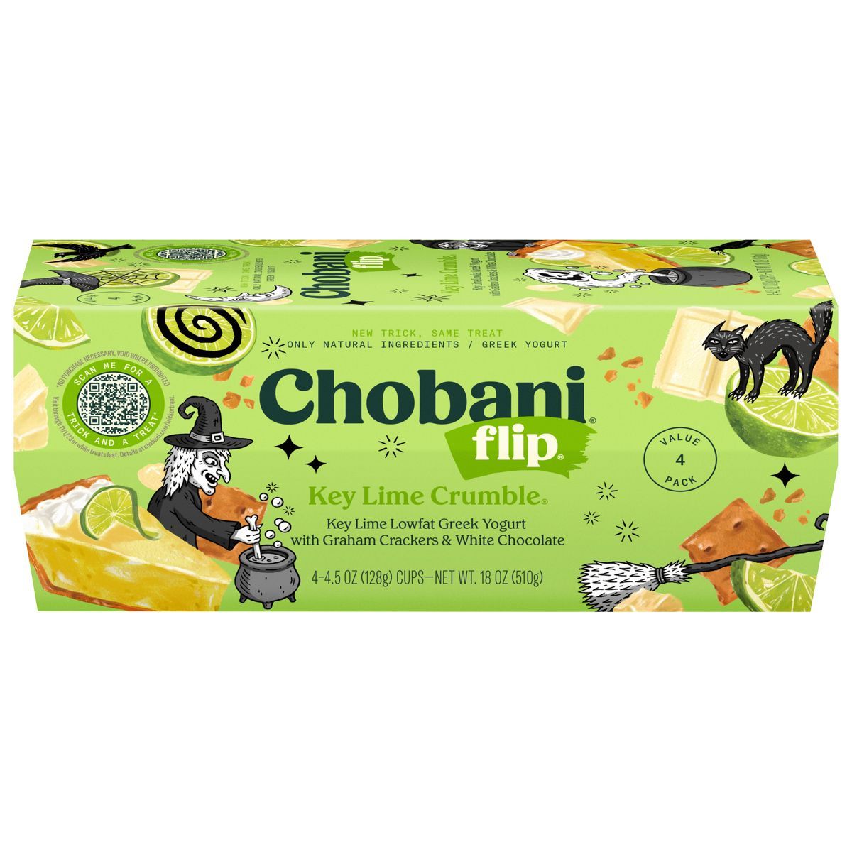 Chobani Flip Key Lime Crumble Low Fat Greek Yogurt - 4ct/4.5oz Cups | Target
