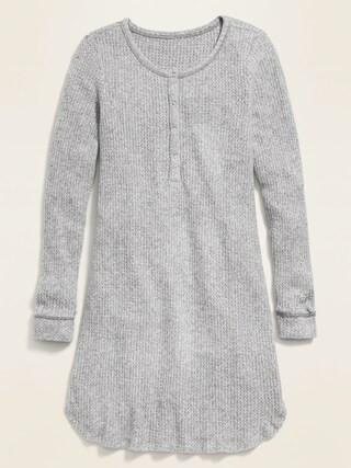 Cozy Thermal-Knit Henley Nightgown for Women | Old Navy (US)