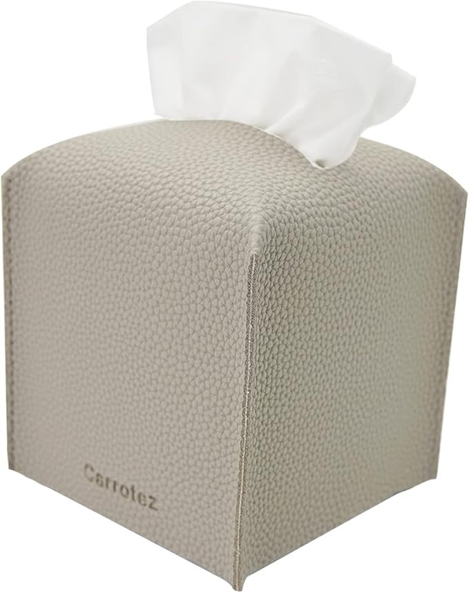 Carrotez Tissue Box Cover Holder Square PU Leather Modern Napkin Holder Facial Tissue Holder Case... | Amazon (US)