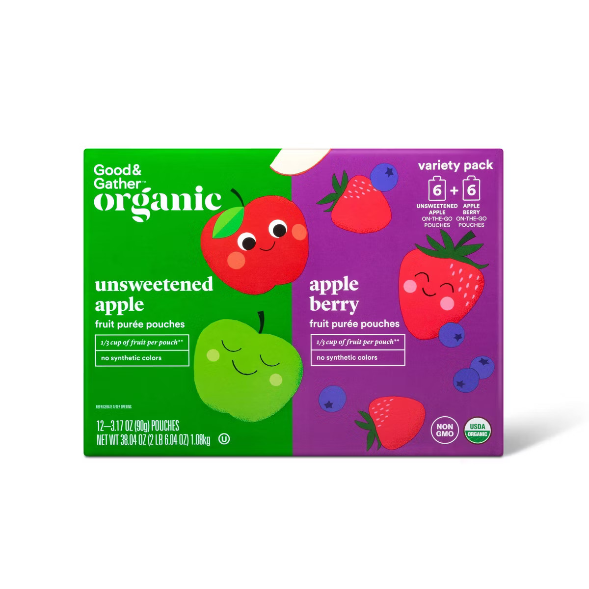 Organic Applesauce Pouches - Apple & Apple Berry - 12ct - Good & Gather™ | Target