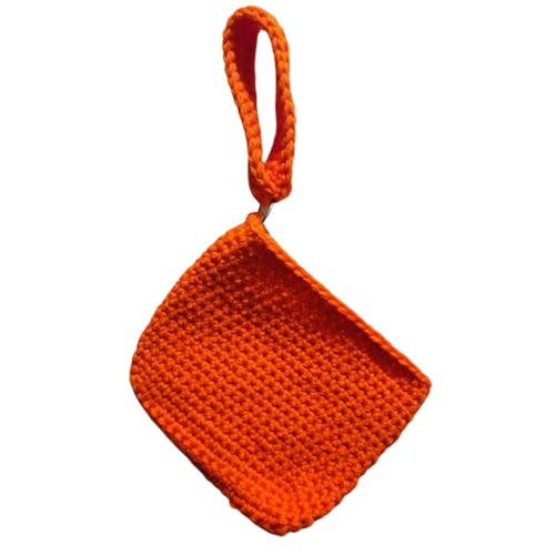 Crochet Wristlet for smartphone, keys, and wallet, D-ring with crochet strap, fabric lining and m... | Amazon (US)