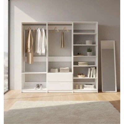 Prosper White Freestanding Walk In Wood Closet System | Wayfair North America
