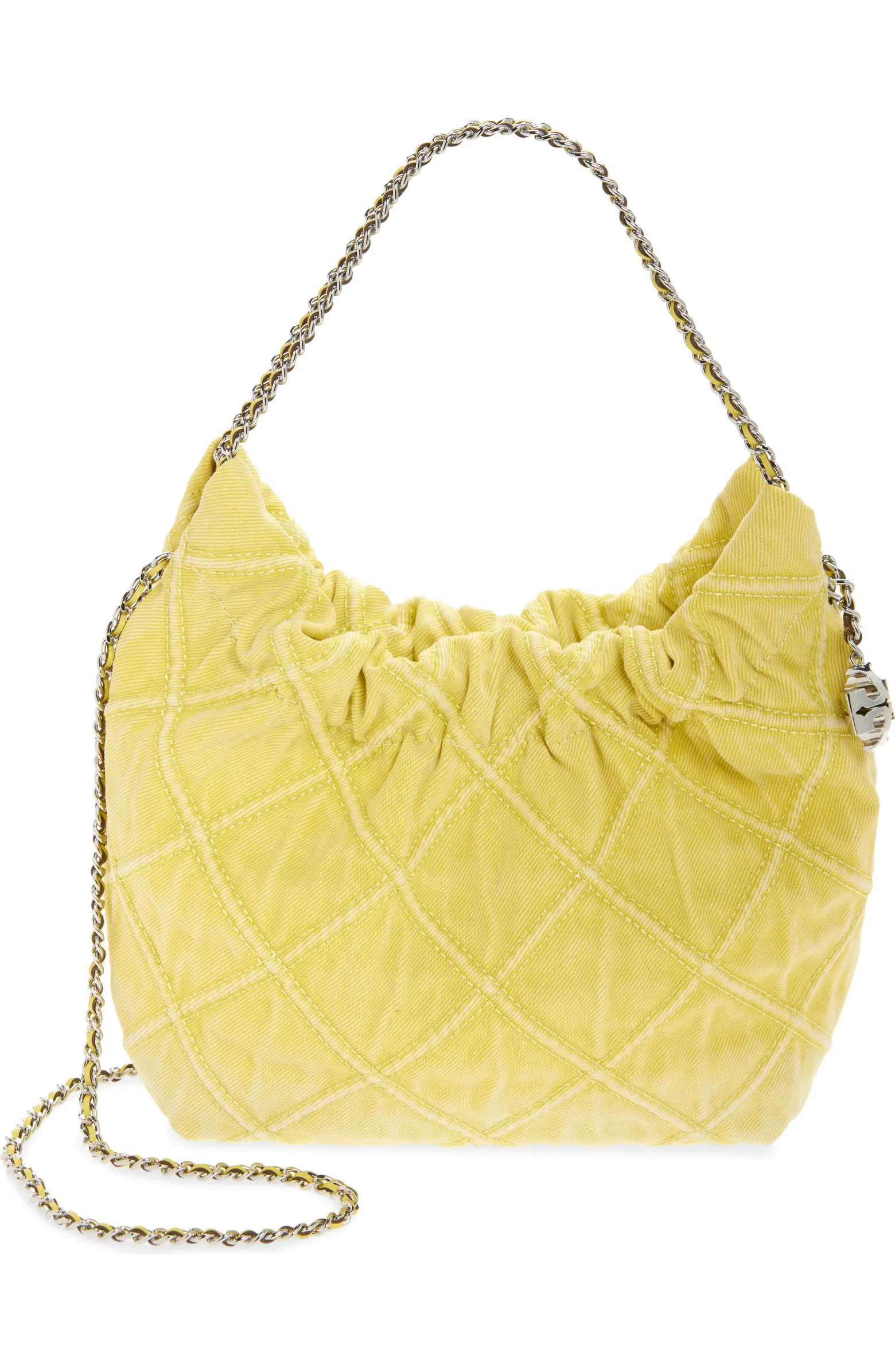 Tory Burch Mini Fleming Quilted Denim Hobo Bag | Nordstrom | Nordstrom