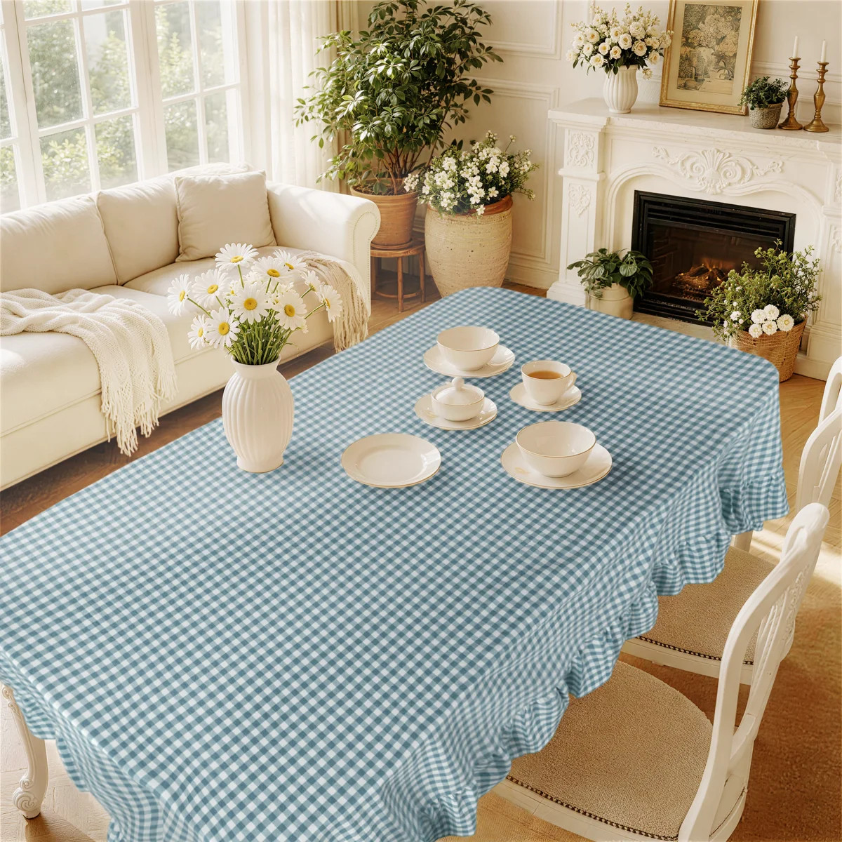 100% Cotton Plaid Tablecloth With Ruffled Edge | Wayfair North America