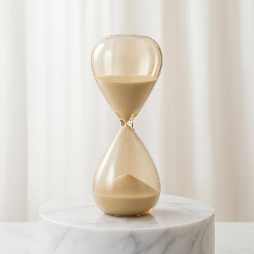 Midas Champagne Hourglass Decorative Object – Large Glass Sand Timer Modern Home Decor Accent ... | Amazon (US)