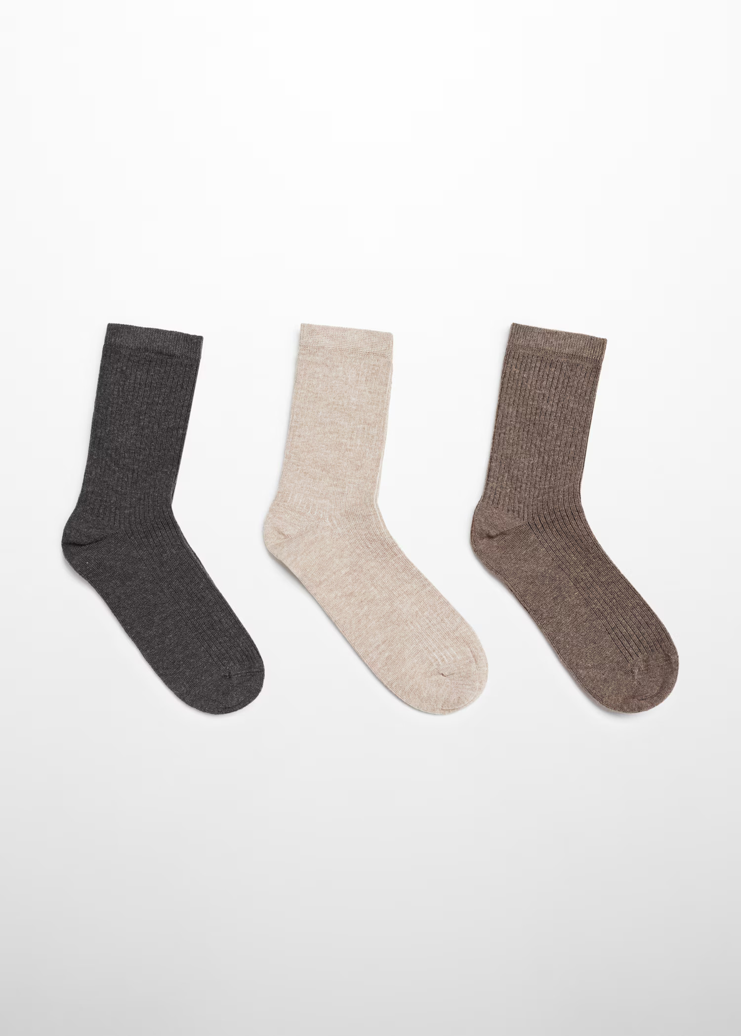 3-pack of ribbed cotton socks - Woman | MANGO USA | MANGO (US)