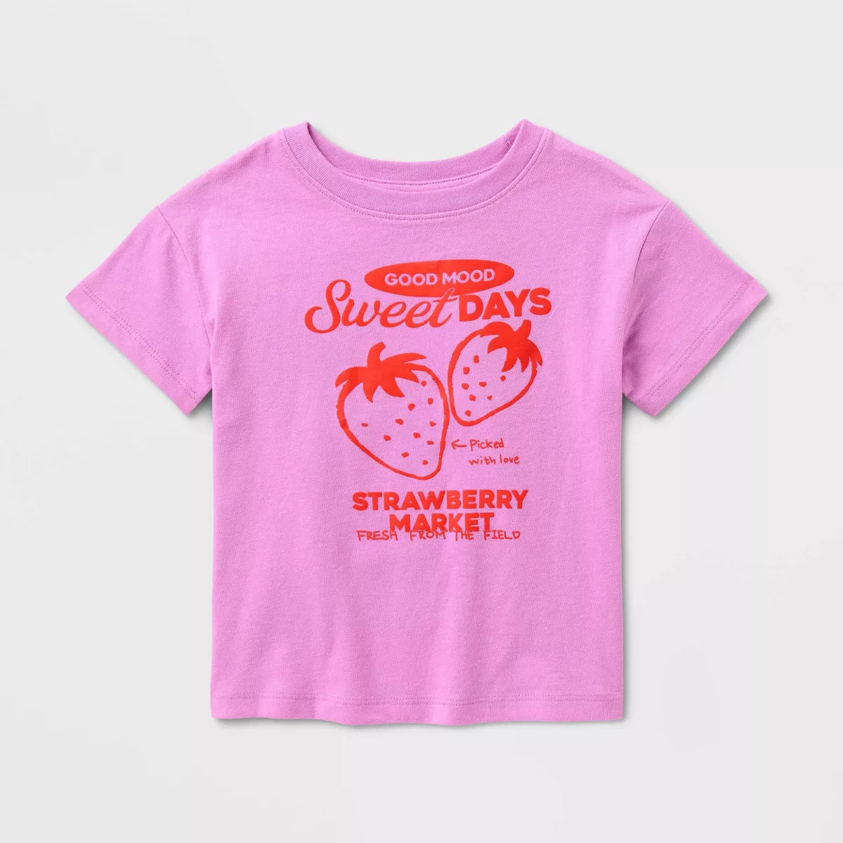 Toddler Girls' Strawberry Market Relaxed Short Sleeve T-Shirt - Cat & Jack\u2122 Purple 4T | Target