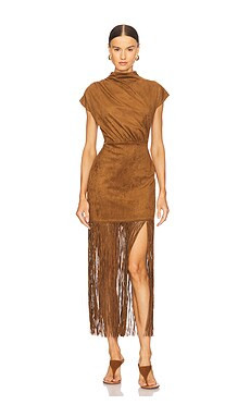 SAYLOR Astelle Dress in Taupe from Revolve.com | Revolve Clothing (Global)