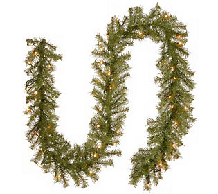 National Tree Company 9' Norwood Fir Prelit Gar land | QVC