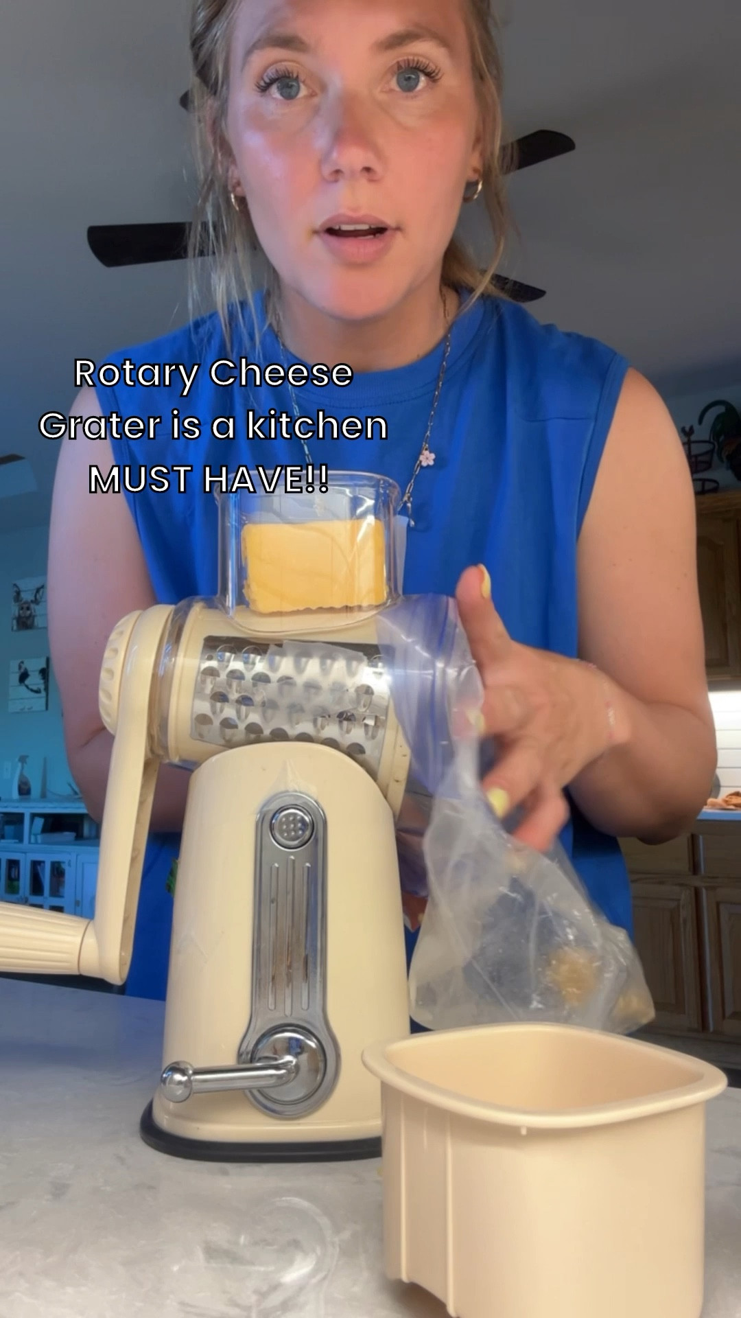Grating cheese, slicing veggies, and even making snow cones—this rotary grater does it all. Easy to use, easy to clean, and a total kitchen MVP. 

#LTKhome #KitchenFavorites #MomLifeMadeEasy #MealPrepTools #LTKfinds #GraterHack