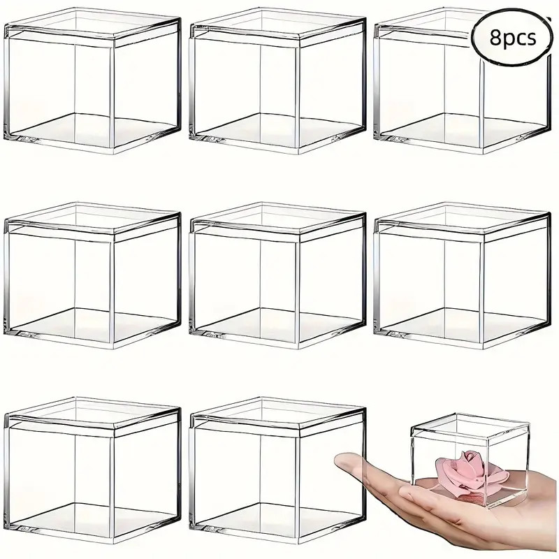 Mini Transparent Acrylic Square Boxes Lid Clear Plastic - Temu | Temu Affiliate Program