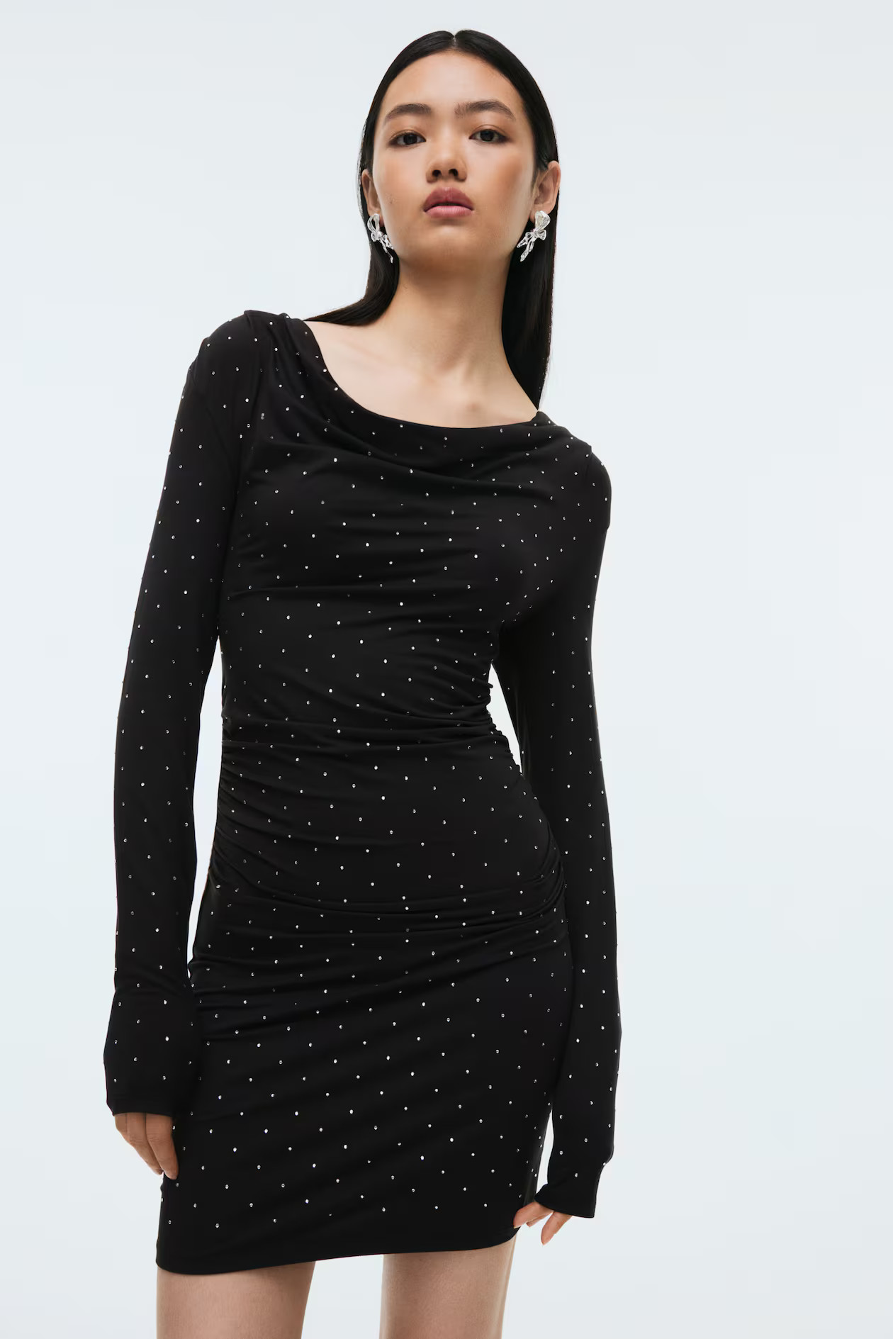 Embellished mini dress - Black - Ladies | H&M GB | H&M (UK, MY, IN, SG, PH, TW, HK)