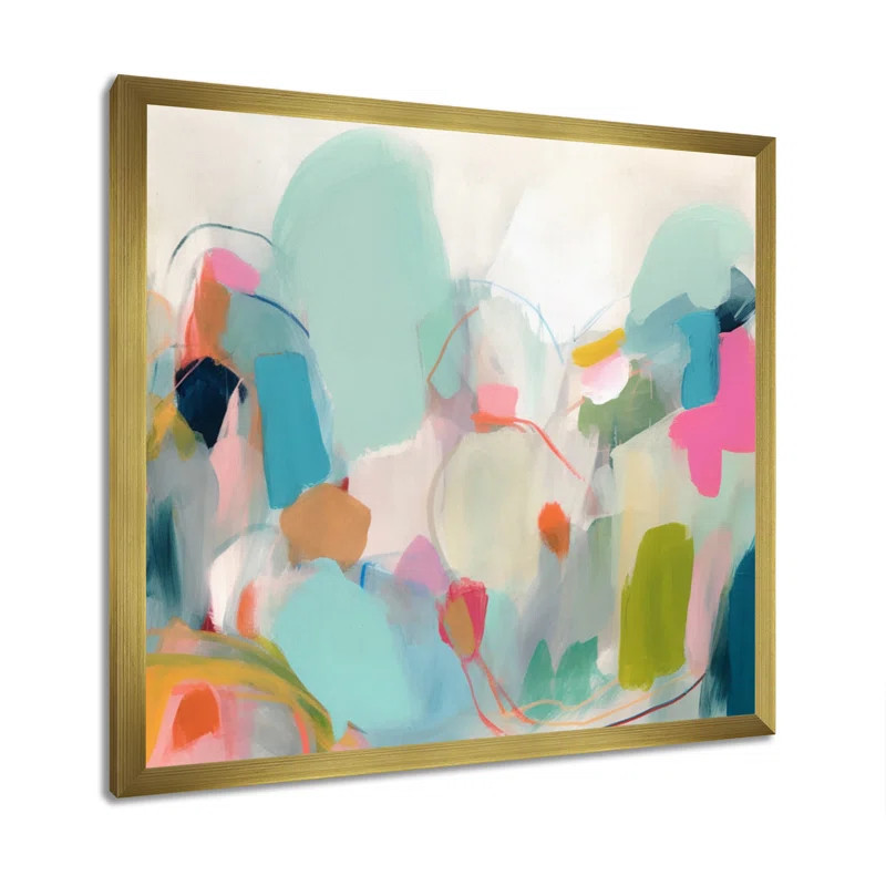 Ivy Bronx Pink Blue Minimalims Fludity III Framed On Canvas Print & Reviews | Wayfair | Wayfair North America