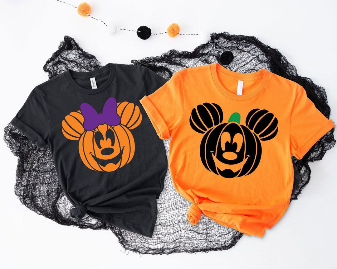 Mickey Minnie Pumpkin Shirt, Disney Halloween Shirt, Fall Disney Ears, Disney Pumpkin Shirt, Pump... | Etsy (US)