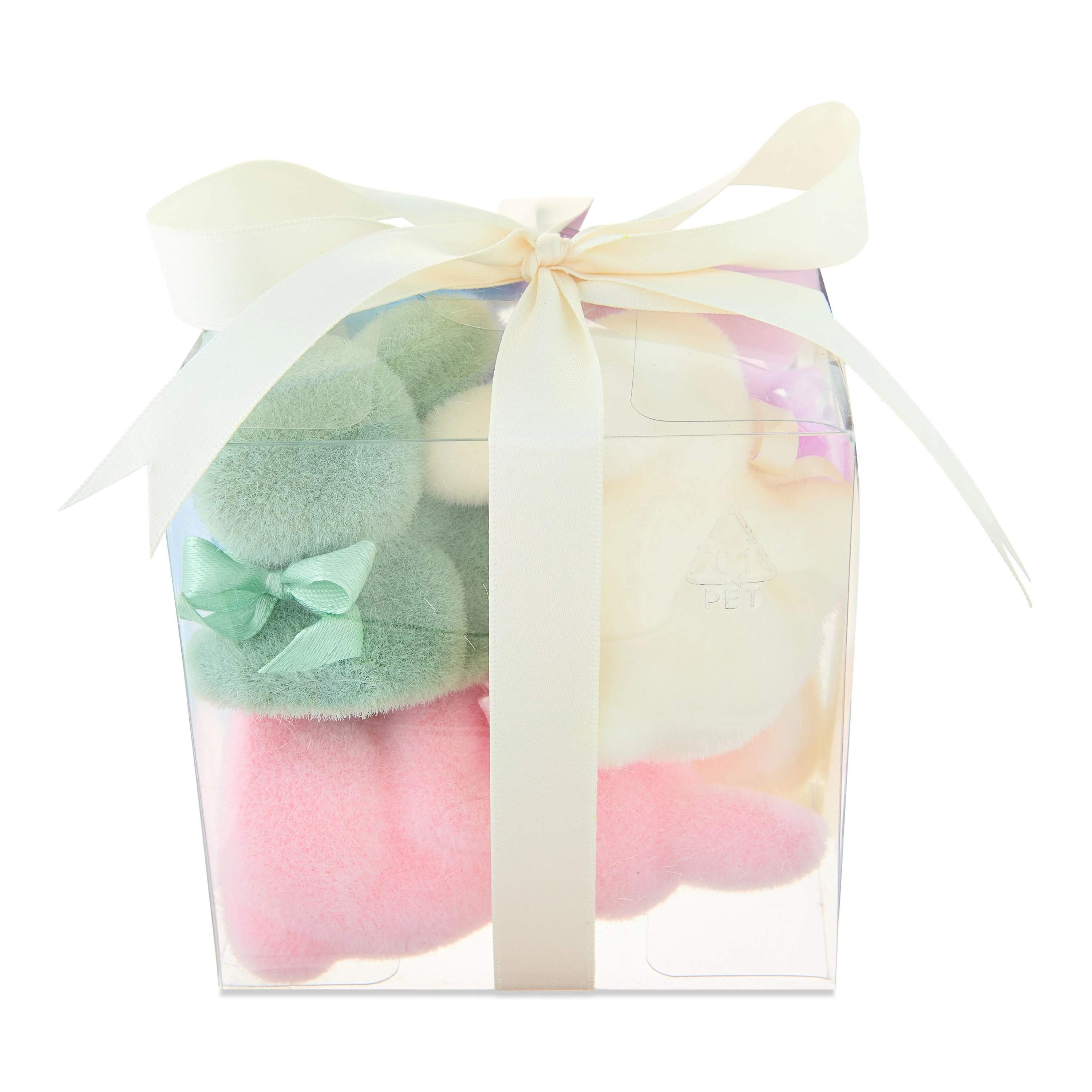 Mini Flocked Bunny Tabletop Decoration, Multicolor, 4", 6 Count, Easter by Way To Celebrate | Walmart (US)