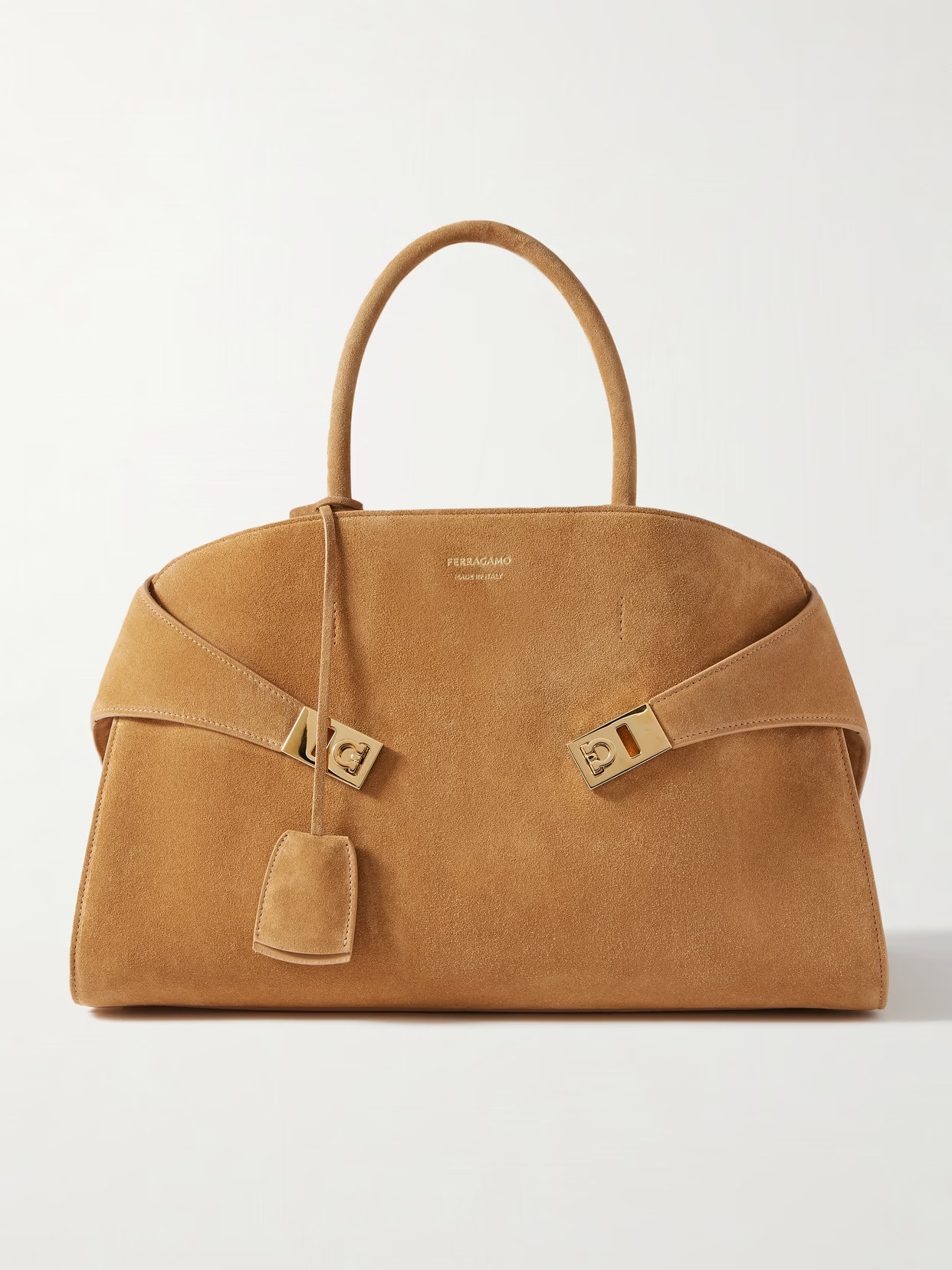 Ferragamo - Hug Small Suede Tote - Brown | NET-A-PORTER (US)